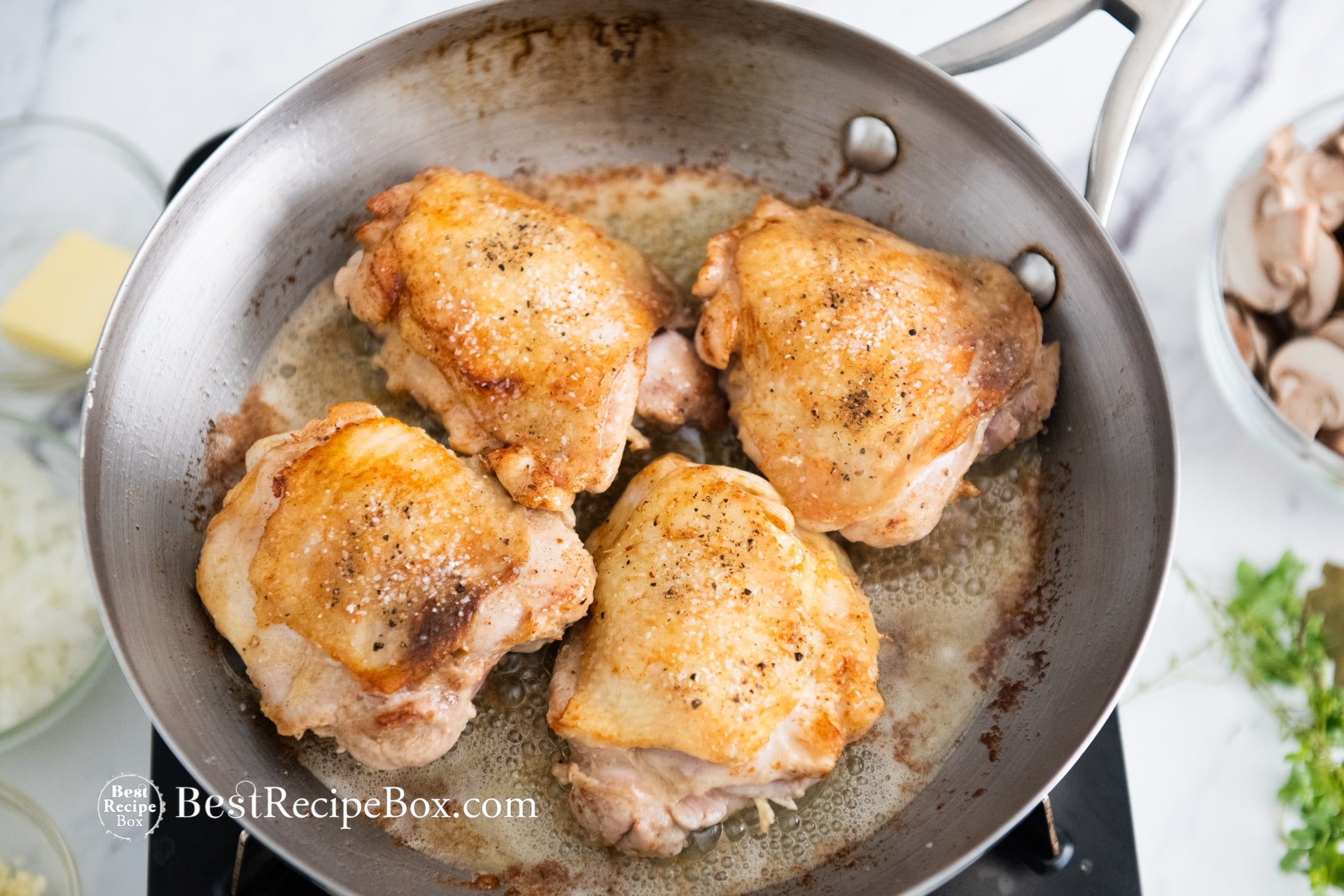 Chicken in Creamy Mushroom White Wine Sauce Best Recipe Box