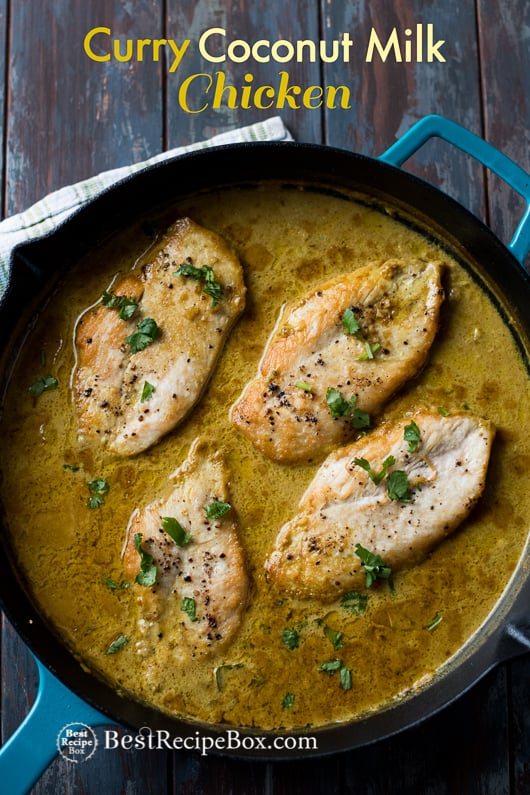 Coconut Curry Chicken Recipe Thai Chicken Curry in a iron skillet