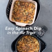 Easy Air Fryer Spinach Dip Recipe in Air Fryer is perfect for game day parties! | @bestrecipebox
