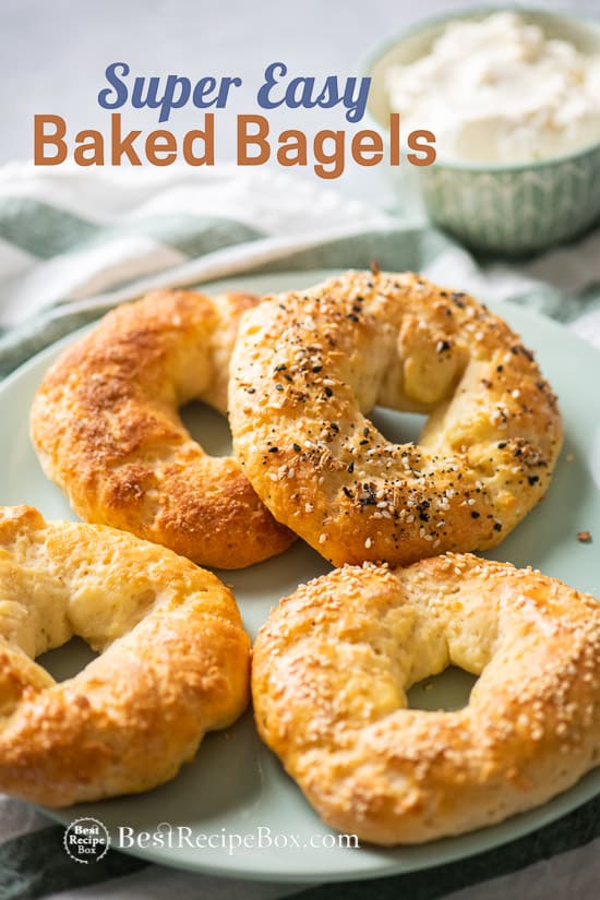 Easy Baked Bagel Recipe - Healthy Bagel Recipe on a plate