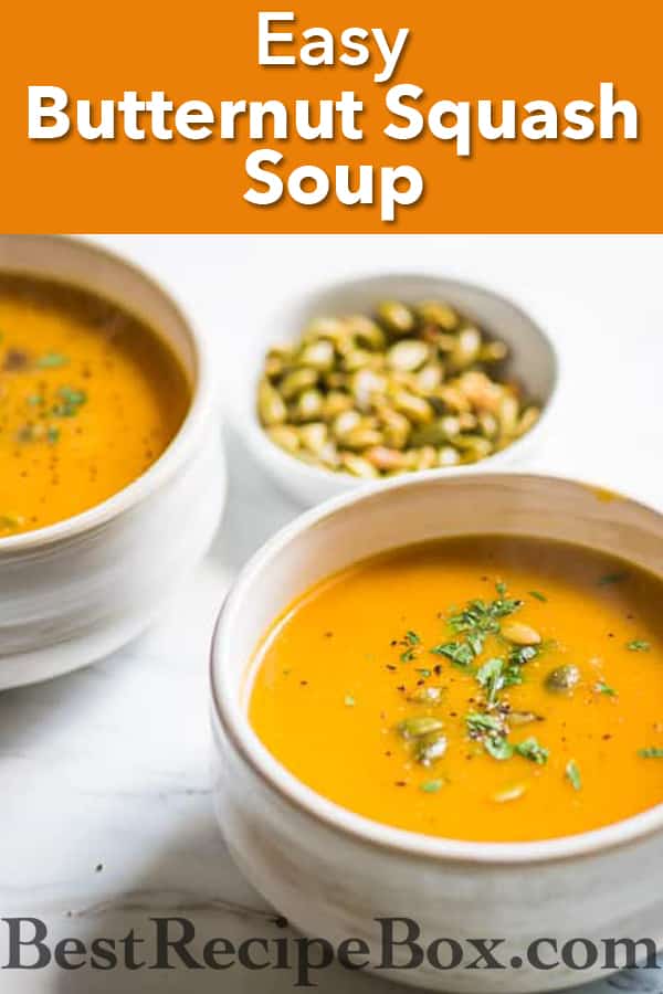Easy 2-Ingredient Butternut Squash Soup Recipe that's quick and delicious! | @bestrecipebox