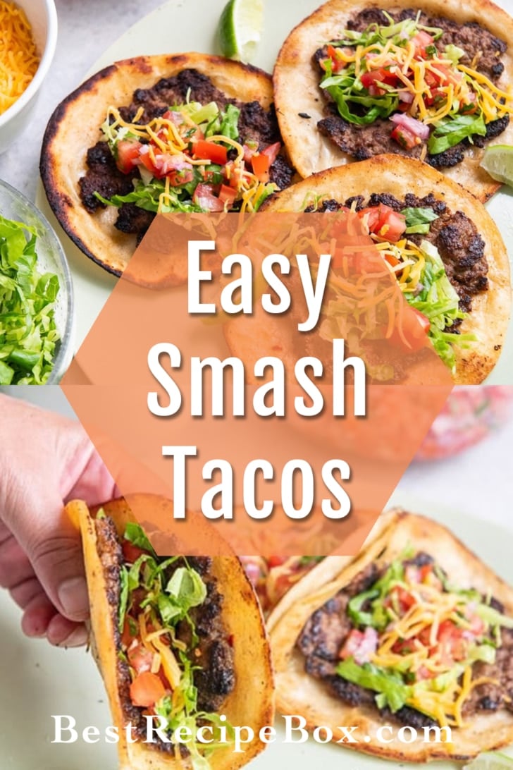 Skillet Smash Tacos recipe collage