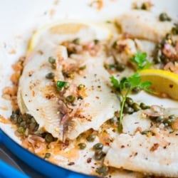 Healthy White Fish Recipe with Lemon Caper Sauce | @bestrecipebox