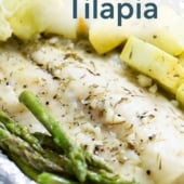 tilapia foil pack recipe close up