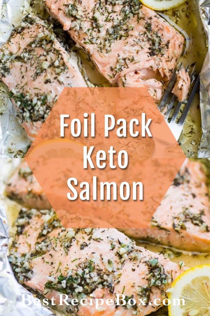 Baked Garlic Butter Salmon in Foil collage