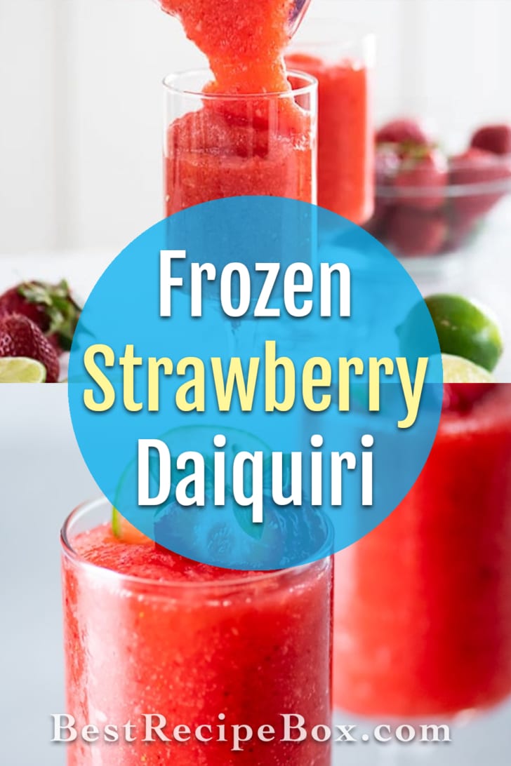 Frozen Strawberry Daiquiri Cocktail Recipe Blended | BestRecipeBox.com