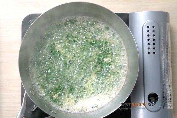 Garlic butter sauce simmering
