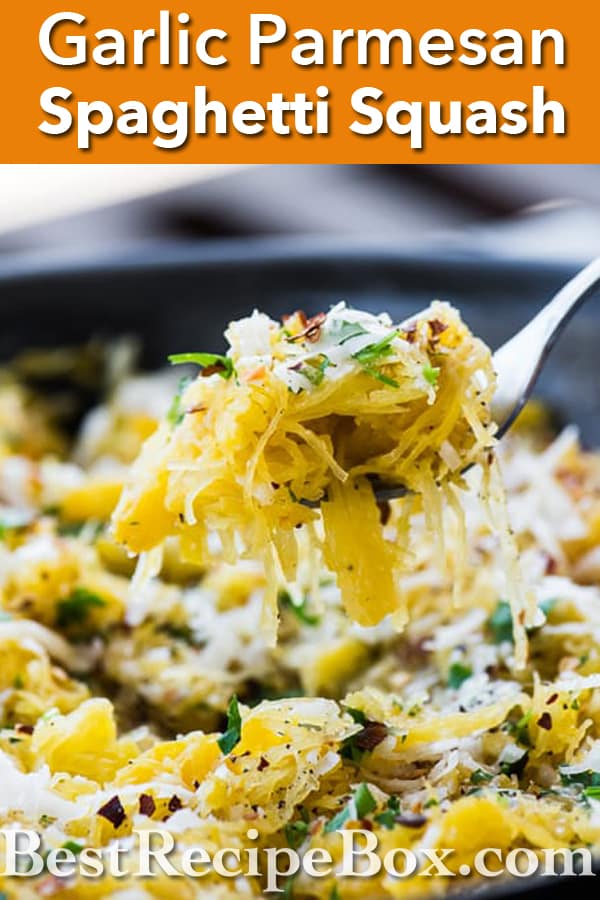 Garlic Parmesan Spaghetti Squash Recipe that's Healthy and Low Carb | @bestrecipebox