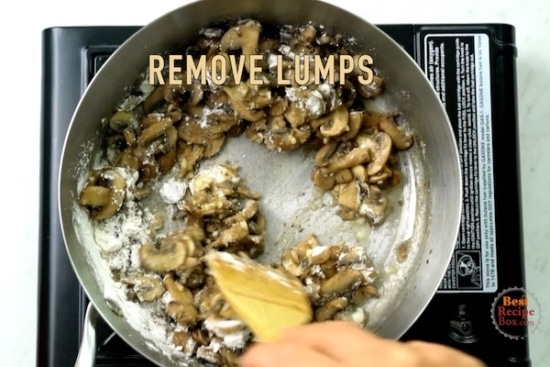 Stirring flour to remove lumps