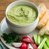 Green Goddess Basil Hummus Recipe on @bestrecipebox