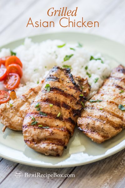 Grilled Asian Chicken Recipe on plate