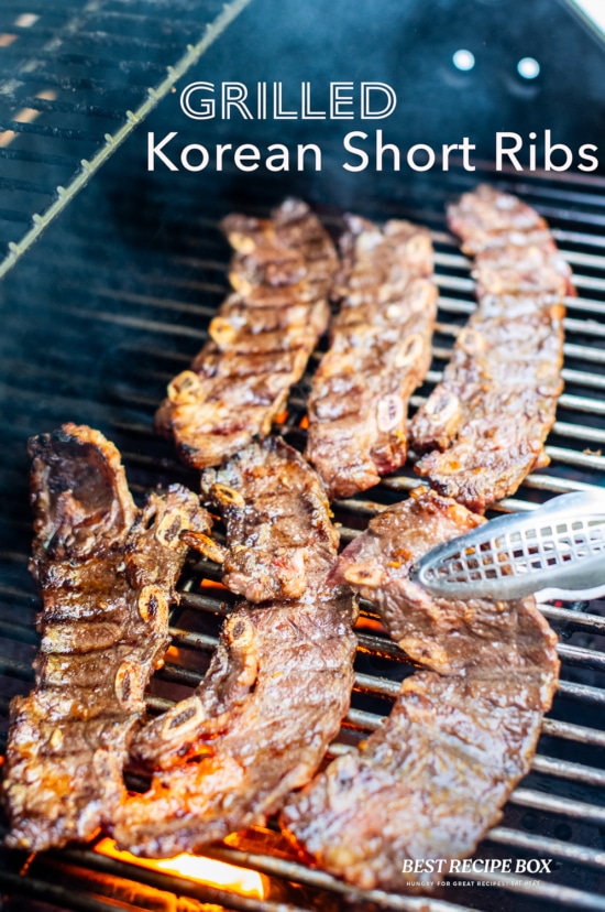 grilled korean short ribs on bbq 