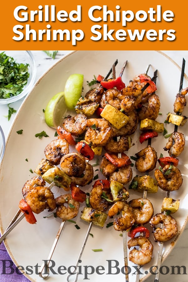 Grilled Chipotle Shrimp Skewers Recipe or Shrimp Kebab Recipe | @bestrcecipebox