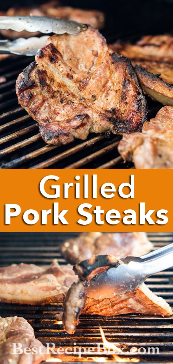 Grilled Pork Steak Recipe BBQ Pork Shoulder Steaks @bestrecipebox
