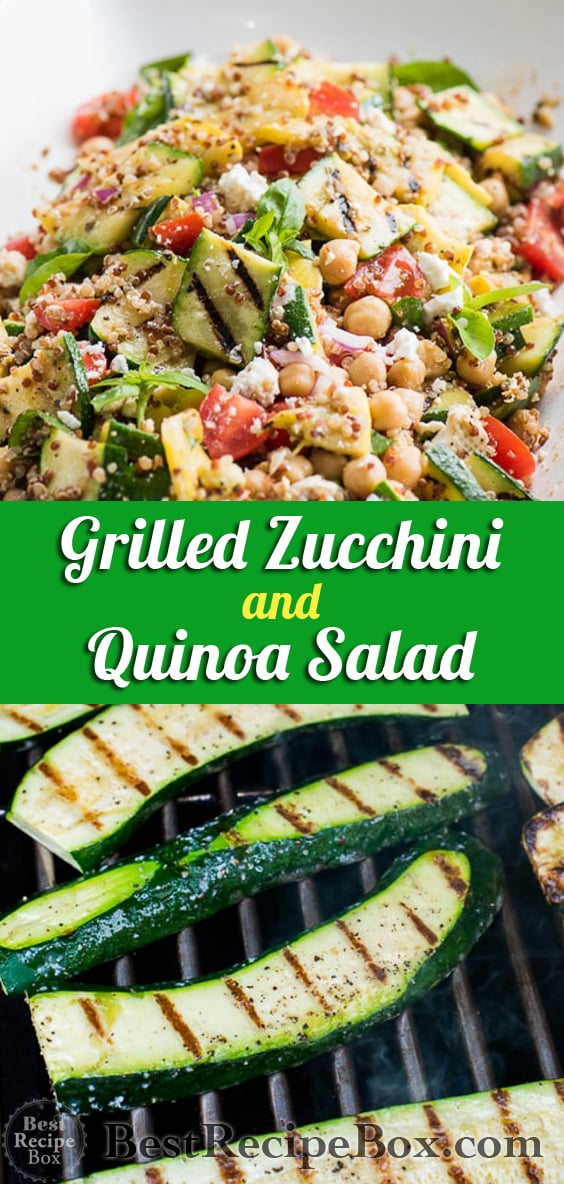Vegetarian Grilled Zucchini Salad Recipe with Quinoa | @bestrecipebox