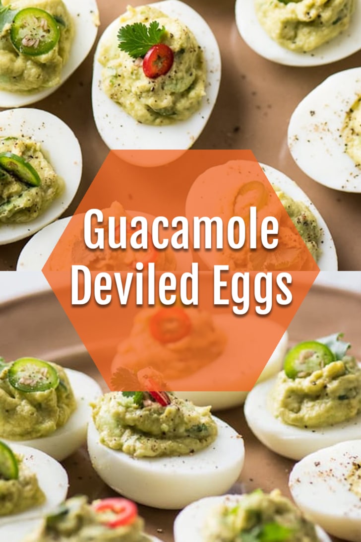 Guacamole Deviled Eggs Recipe with Avocado collage