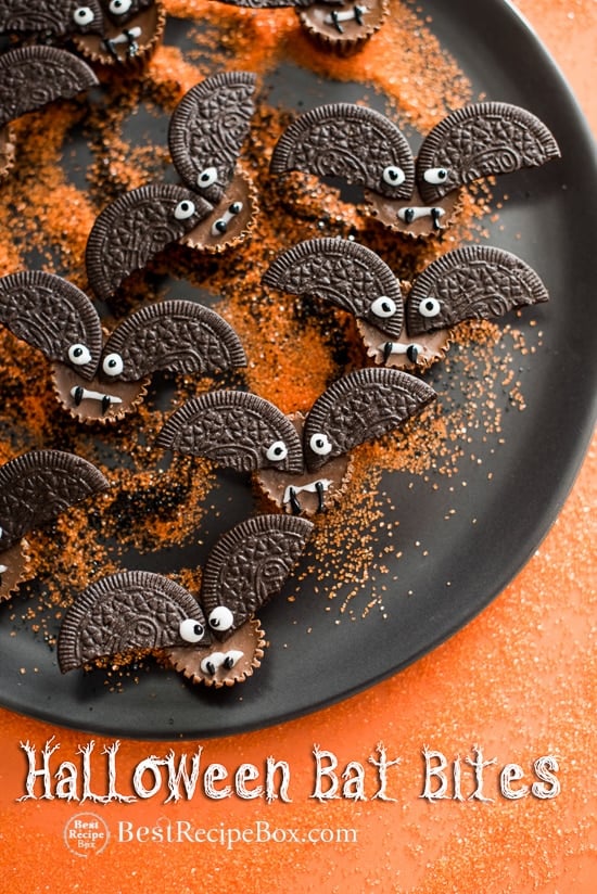 Halloween Bat Bites Recipe on a plate