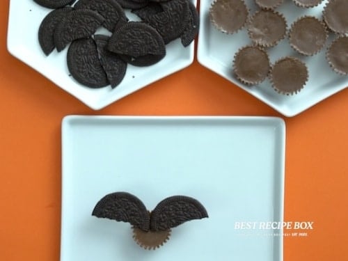 Placing wings on peanut butter cup