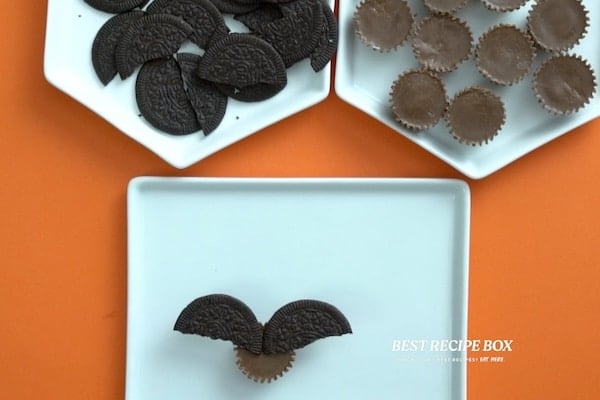 Placing wings on peanut butter cup