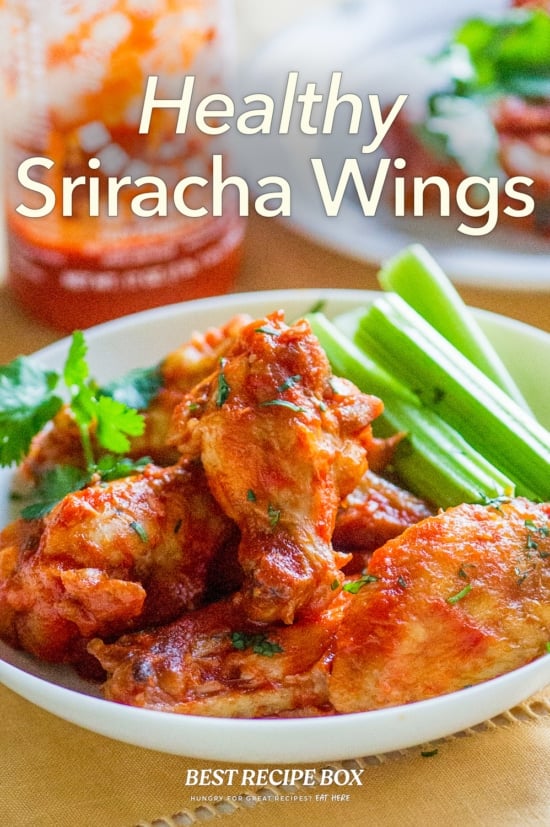 healthy sriracha wings on plate 
