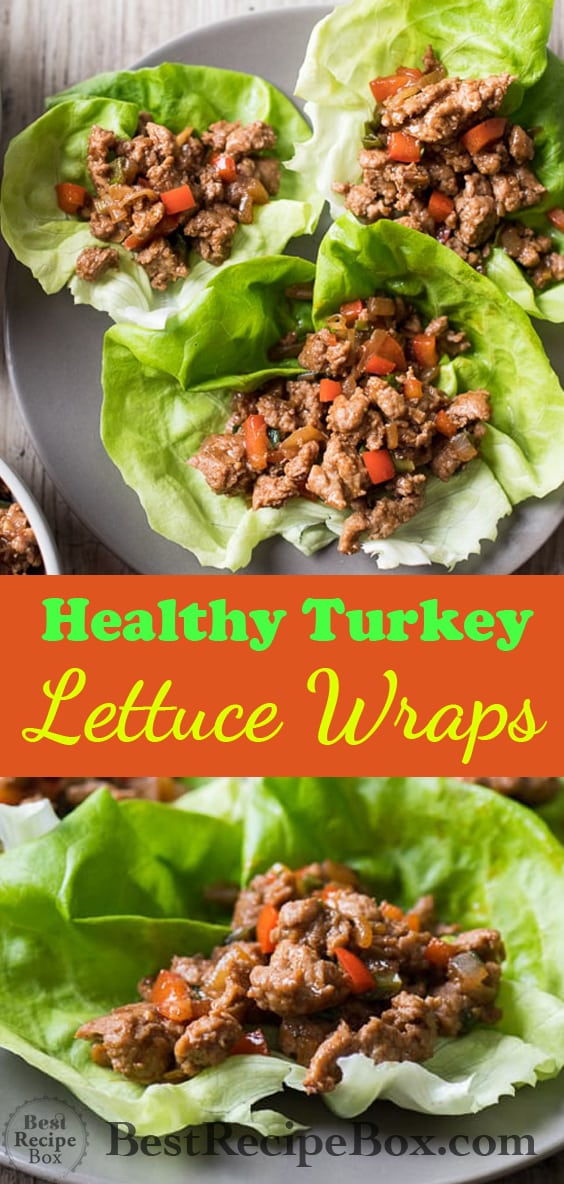 Healthy Turkey Lettuce Wraps or Chicken Lettuce Cups Recipe | @bestrecipebox