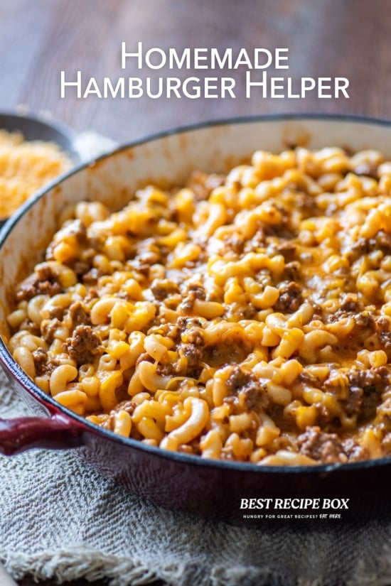 homemade hamburger helper in pan