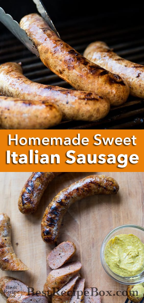 Homemade Sweet Italian Sausage Recipe for BBQ Grilling Sausage @bestrecipebox