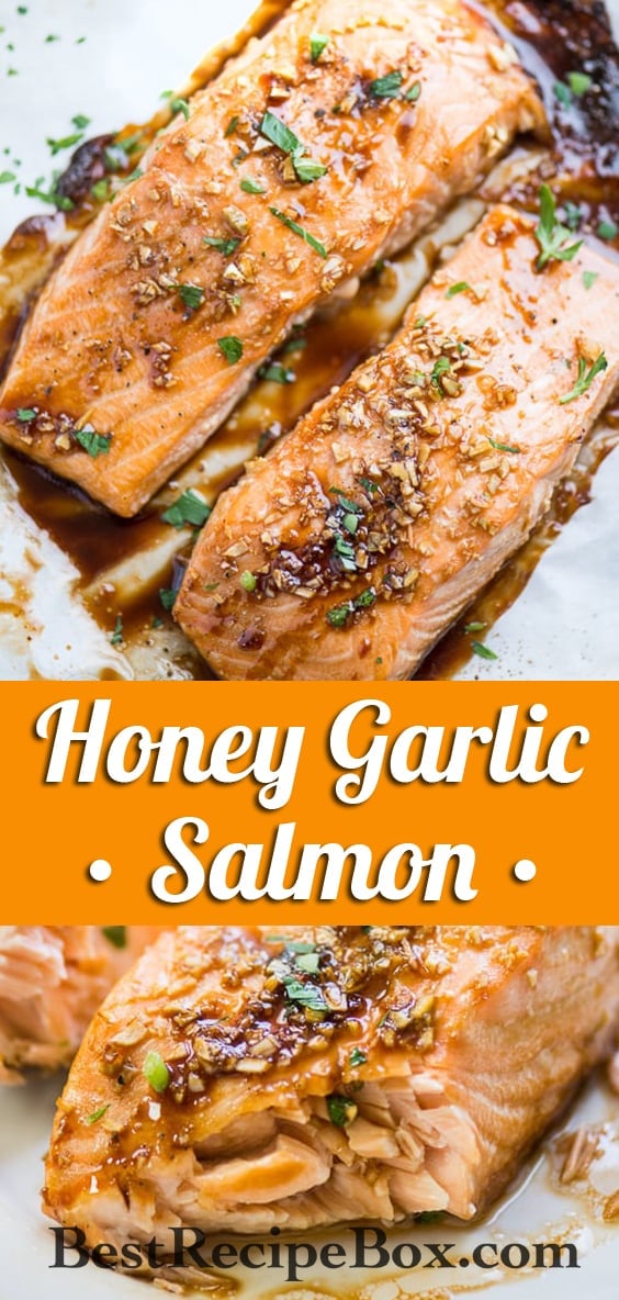Baked Honey Garlic Salmon that's Easy Healthy Salmon Recipe | @bestrecipebox
