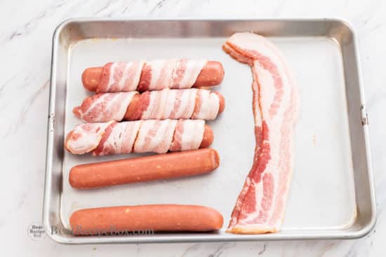 How to Cook Bacon Wrapped Hot Dogs in Air Fryer Recipe | @BestRecipeBox
