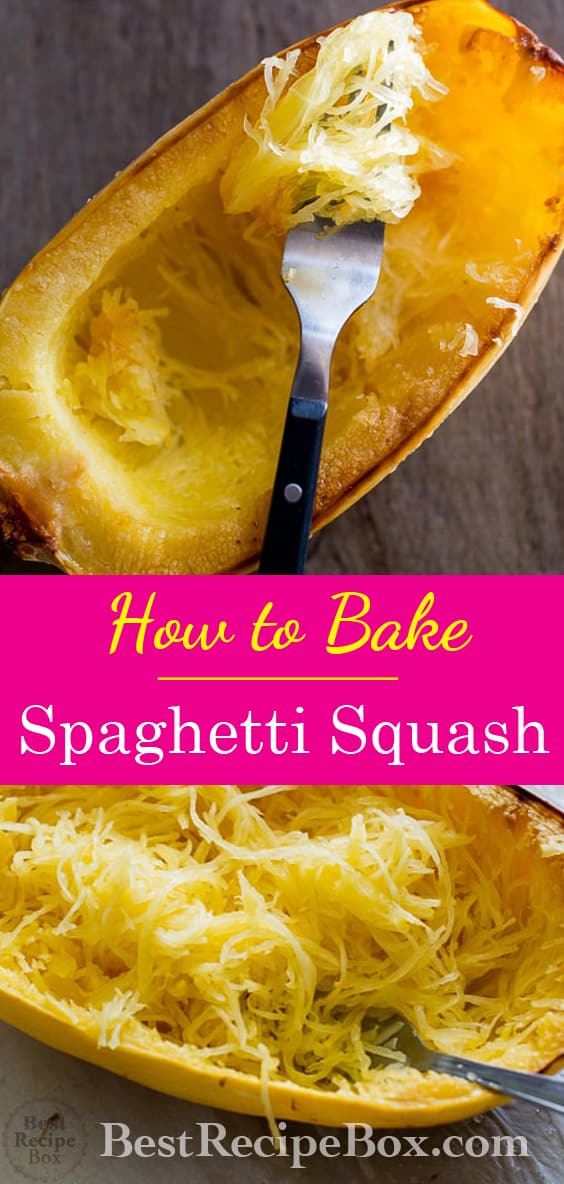 How to Roast Spaghetti Squash- the perfect healthy, low carb and low fat meal! on BestRecipeBox.com