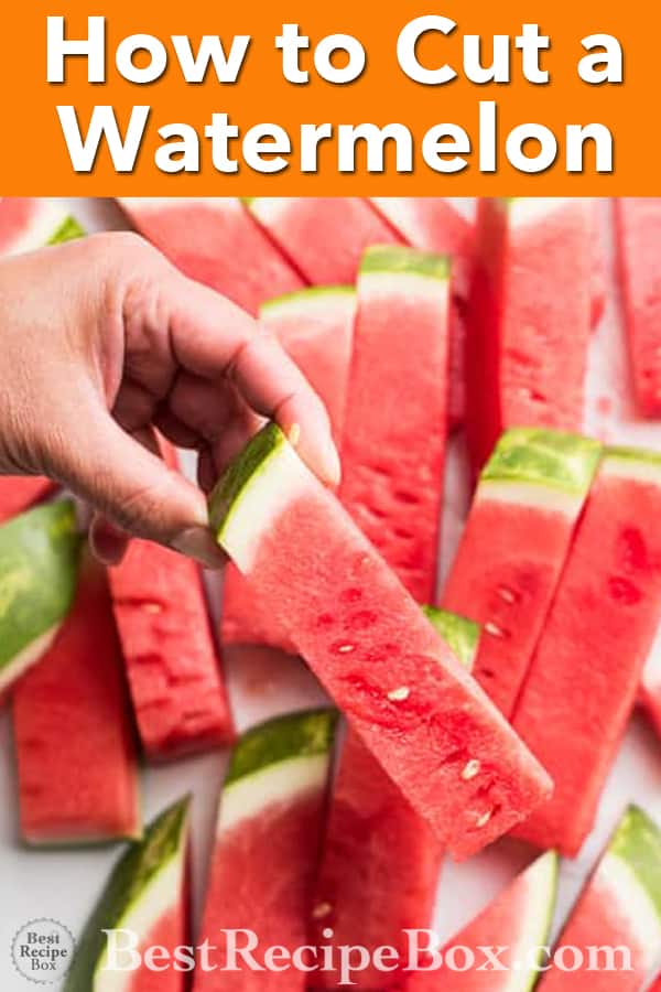 How to Cut Watermelon into Stick for Easy Eating Watermelon Salads | @bestrecipebox