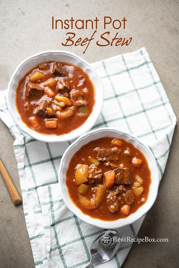 Instant Pot Beef Stew Recipe in a bowl
