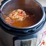 Instant Pot Chicken Tortilla Soup Recipe with ladle of soup