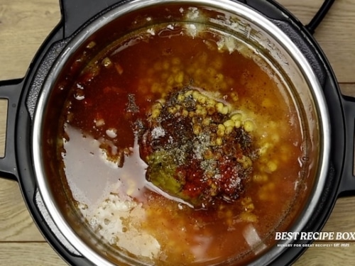All soup ingredients in instant pot
