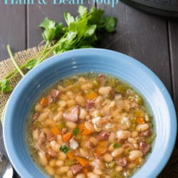 Instant Pot Ham and Bean Soup Recipe in Pressure Cooker or Slow Cooker | @bestrecipebox