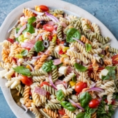Quick and Easy Italian Pasta Salad with Salami, Cheese, Basil and More ! | BestRecipeBox.com