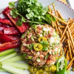 Jalapeno Bacon Cheese Ball Appetizer for Game Day | @bestrecipebox
