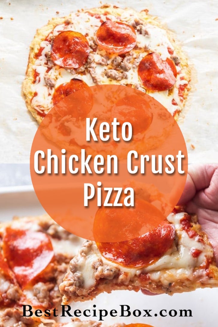 keto chicken crust pizza collage