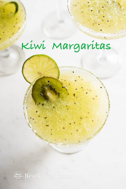 Kiwi Margaritas Recipe made from fresh kiwi in a glass