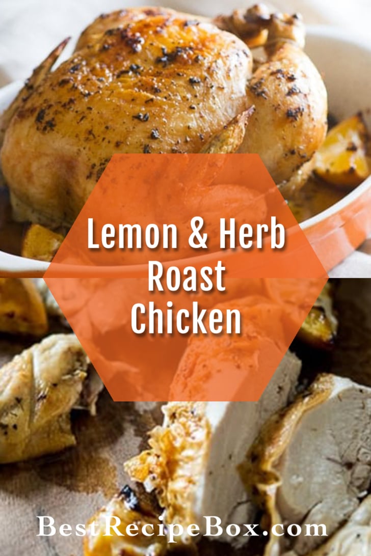 Lemon & Herb Roast Chicken recipe collage