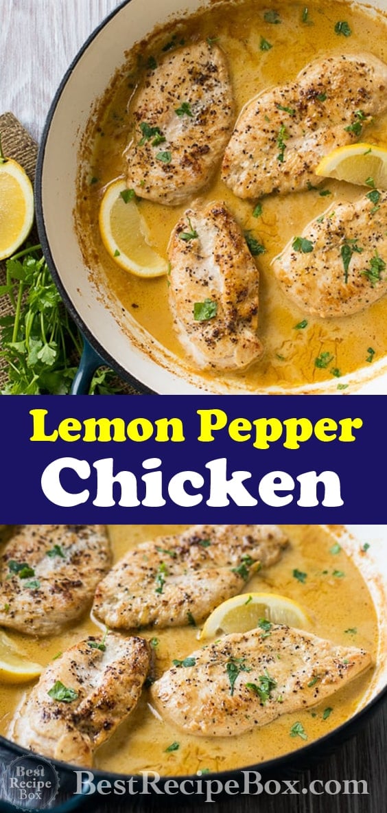 Lemon Pepper Chicken Recipe with Creamy Garlic Lemon Sauce @bestrecipebox