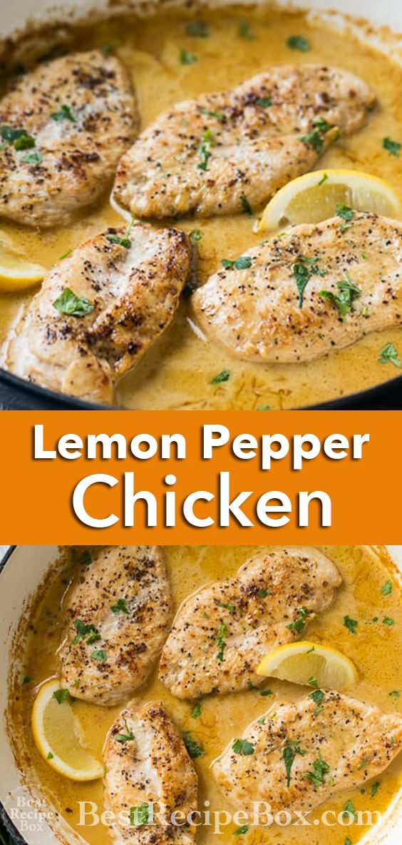 Lemon Pepper Chicken Recipe with Creamy Garlic Lemon Sauce @bestrecipebox