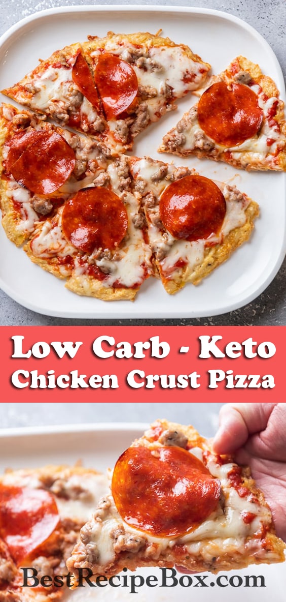 Chicken Crust Pizza that's Low Carb, Keto Friendly Pizza Recipe | BestRecipeBox.com