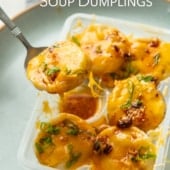 spoon with microwave cheese dumpling