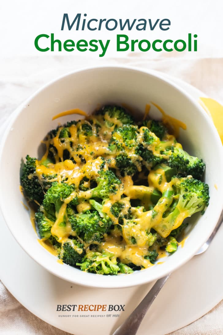 Microwave Broccoli with Cheese or Cheesy Broccoli in a bowl