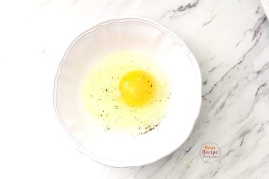 Seasoned egg in a bowl