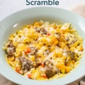 Microwave Sausage Scramble Recipe with Veggies | BestREcipeBox.com