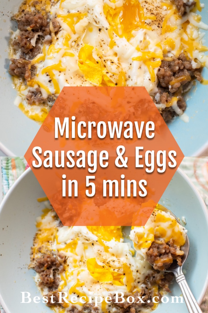 Microwave Sausage and Eggs Breakfast Recipe collage