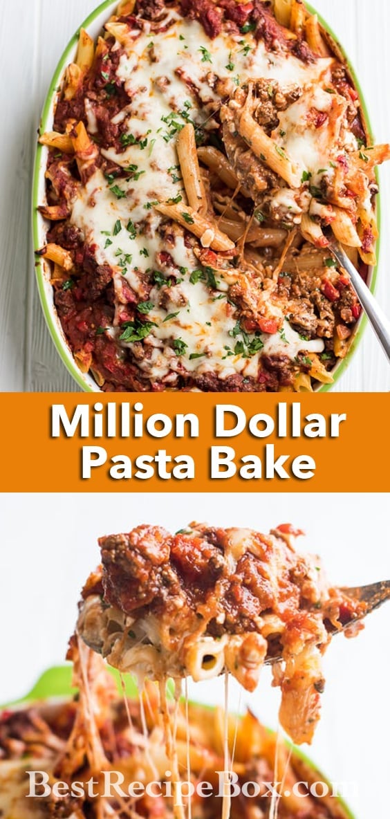 Million Dollar Pasta Bake Recipe with Cheesy Meat Sauce | @bestrecipebox