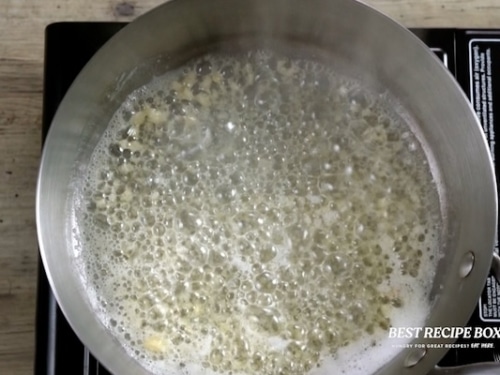 Garlic cooking in butter